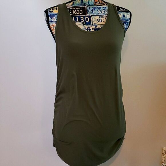 Time and Tru Maternity Tops - Maternity Tank Top BUNDLE Super Soft Olive Green. 2 TANK TOPS!